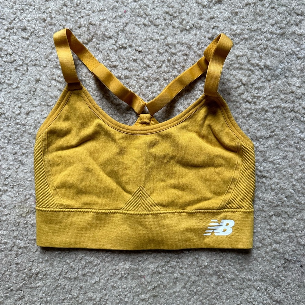 NEW BALANCE YELLOW SPORTS BRA